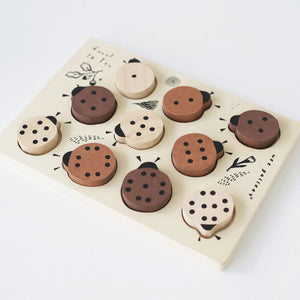 Wooden Tray Puzzle - Count to 10 Ladybugs - littlelightcollective