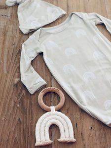 Rainbow Print - Knotted Infant Gown - littlelightcollective