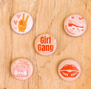 Girl Gang Valentines Day Button Set - littlelightcollective