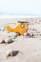 Load image into Gallery viewer, Plaid Helicopter Wooden Toy - littlelightcollective