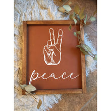 Load image into Gallery viewer, Peace Hand | Modern Boho Wood Sign - littlelightcollective