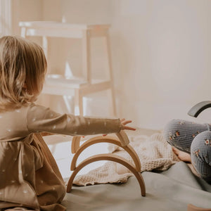 Wooden Rainbow Toy Arch Stacker from Wood Gift for Children - littlelightcollective
