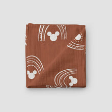 Load image into Gallery viewer, Rainbow Mouse Muslin Swaddle - littlelightcollective