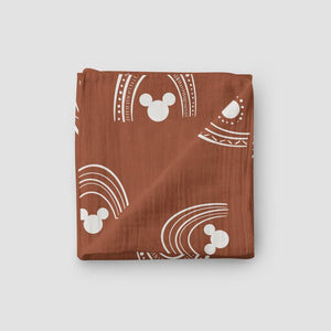 Rainbow Mouse Muslin Swaddle - littlelightcollective