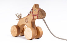 Load image into Gallery viewer, Wooden Pull Toy Red Horse - littlelightcollective