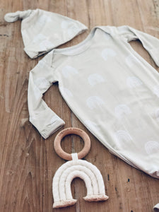 Rainbow Print - Knotted Infant Gown - littlelightcollective
