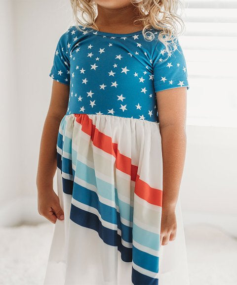 Red, White, and Blue Rainbow Dress - littlelightcollective