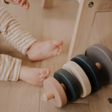 Load image into Gallery viewer, Wooden Ring Stacker Toy Stacking Baby Gift Stacking Ring Toy - littlelightcollective