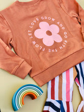 Load image into Gallery viewer, Let Love Grow Organic Sweatshirt - Coral Orange - littlelightcollective