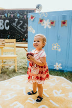 Load image into Gallery viewer, Size 18-24 Months Apple Mixed Print Dress + Diaper Cover - littlelightcollective