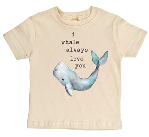 "I Whale Always Love" Short Sleeve Organic Tee - littlelightcollective