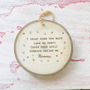 Mini Wood Round Mommy Keychain - littlelightcollective
