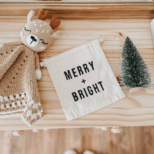 Load image into Gallery viewer, merry + bright hang sign - littlelightcollective