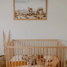 Load image into Gallery viewer, Peach Rainbow Cotton Cot / Crib Fitted Sheet - littlelightcollective