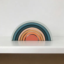 Load image into Gallery viewer, Wooden Rainbow Mini | Arch Stacking Toy | Lagoon - littlelightcollective