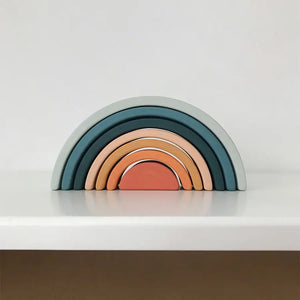Wooden Rainbow Mini | Arch Stacking Toy | Lagoon - littlelightcollective