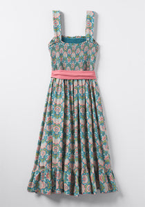 Size Small Hummingbird Mother's Day Smocked Neck Midi Dress - littlelightcollective