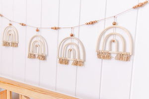 Rainbow Rattan Bunting - Horizontal - littlelightcollective