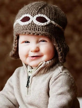 Load image into Gallery viewer, Wilbur Aviator | Acrylic Hand Knit Kids &amp; Baby Hat - littlelightcollective
