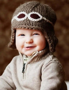 Wilbur Aviator | Acrylic Hand Knit Kids & Baby Hat - littlelightcollective