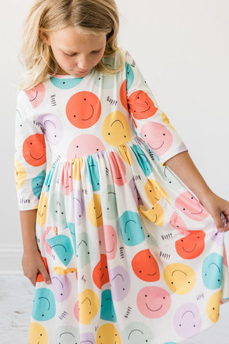 Just Smile Dress - Happy Print - littlelightcollective