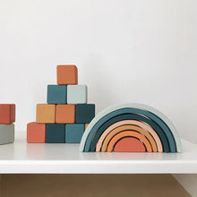 Load image into Gallery viewer, Wooden Rainbow Mini | Arch Stacking Toy | Lagoon - littlelightcollective