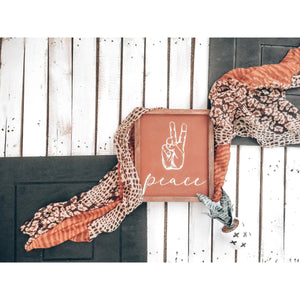 Peace Hand | Modern Boho Wood Sign - littlelightcollective
