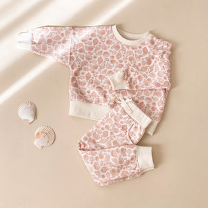 Organic Cotton Tracksuit Set- Pink Dust Seashell - littlelightcollective