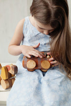 Load image into Gallery viewer, Wooden Plaid Bus Toy - littlelightcollective