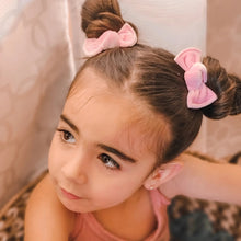 Load image into Gallery viewer, Knot Pigtails // Baby Pink Velvet Bows - littlelightcollective
