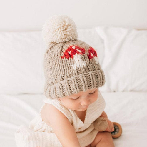 Mushroom Hand Knit Beanie Hat - littlelightcollective