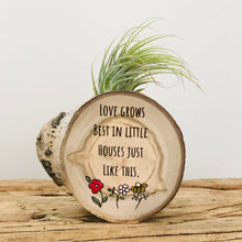 Load image into Gallery viewer, Love Grows - Small Wood Round (Air Plant Magnet) - littlelightcollective