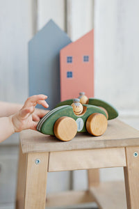 Wooden Race Car Toy - Green - littlelightcollective
