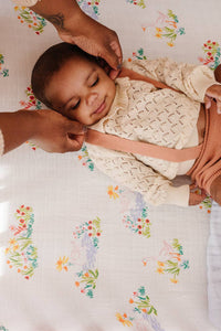 Pre-Order Garden Goose Crib Sheet - littlelightcollective