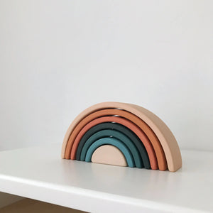 Wooden Rainbow Mini | Arch Stacking Toy | Tropics - littlelightcollective
