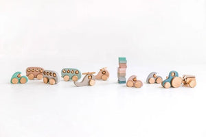 Wooden Bus Toy - Tickled Pink - littlelightcollective