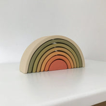 Load image into Gallery viewer, Wooden Rainbow Mini | Arch Stacking Toy | Flower Meadow - littlelightcollective
