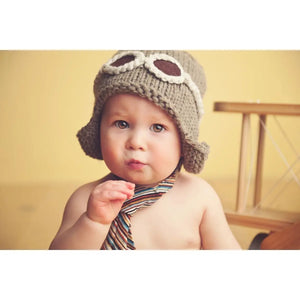 Wilbur Aviator | Acrylic Hand Knit Kids & Baby Hat - littlelightcollective