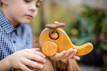 Load image into Gallery viewer, Plaid Helicopter Wooden Toy - littlelightcollective
