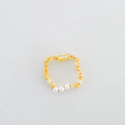 CanyonLeaf - Kids: Raw Amber + Pearl || Bracelet - littlelightcollective