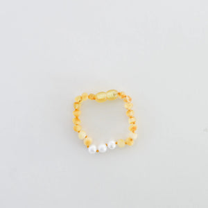 CanyonLeaf - Kids: Raw Amber + Pearl || Bracelet - littlelightcollective