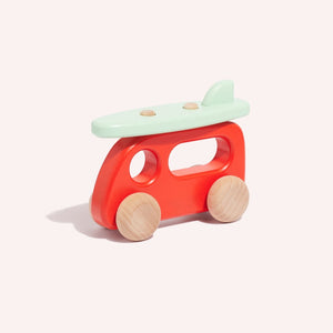 Wooden Camper Car with Surfboard - littlelightcollective