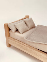 Load image into Gallery viewer, Wooden Bed Toy With Beddings - littlelightcollective