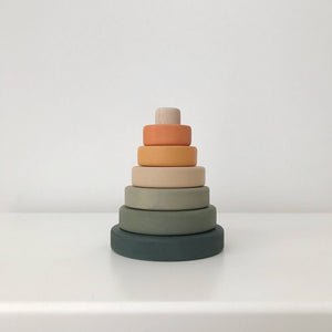 Mini Ring Stacker | Wooden Pyramid Toy | Jungle - littlelightcollective