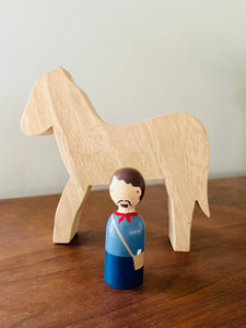 Unboxed item- Pony Express Wooden Rider and Horse - littlelightcollective