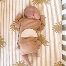 Load image into Gallery viewer, Stripe Palm Cot/ Bassinet Sheet - littlelightcollective