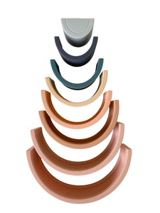 Pre-Order - Rainbow Teether Silicone Stacker- Morning Sky ⋒ - littlelightcollective