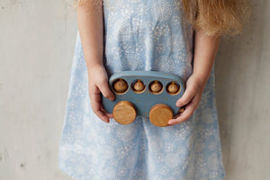 Blue Bus Wooden Toy - littlelightcollective