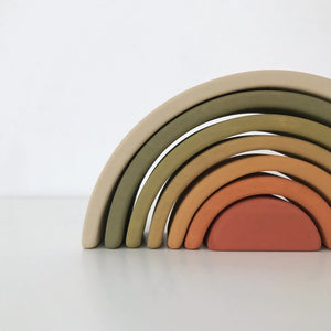 Wooden Rainbow Mini | Arch Stacking Toy | Flower Meadow - littlelightcollective