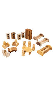 Wooden Doll House Furniture – 17 Pieces - littlelightcollective